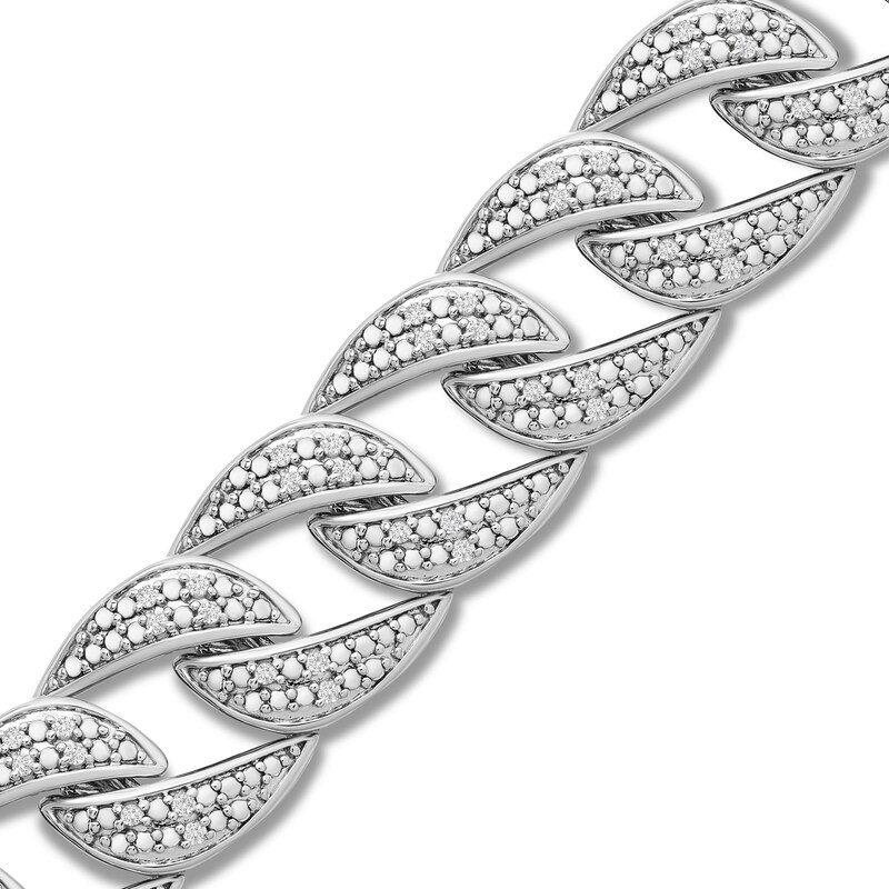 Main Image 2 of Previously Owned Men's Diamond Bracelet 1 ct tw Sterling Silver 8.5&quot;