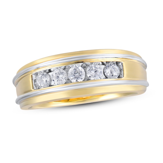 Previously Owned Men's Diamond ring 1/2 ct tw Round-cut 10K Two-Tone Gold