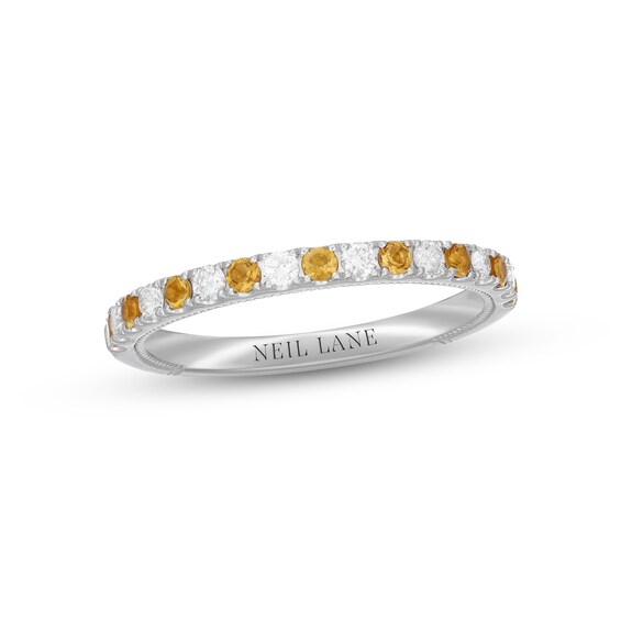 Previously Owned Neil Lane Citrine & Diamond Anniversary Ring 1/5 ct tw 14K White Gold