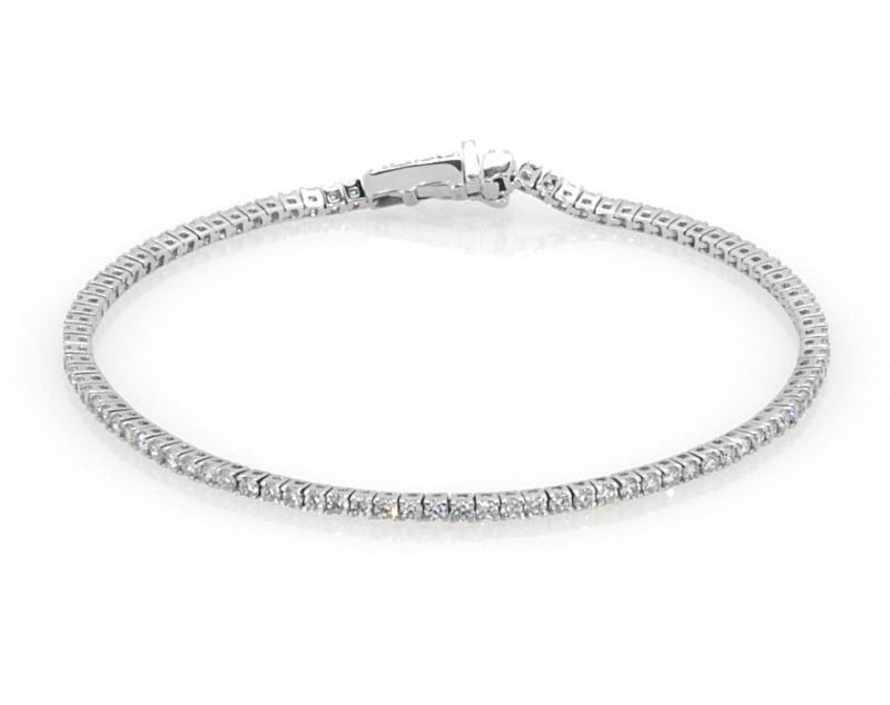 Main Image 1 of Previously Owned Diamond Tennis Bracelet 2 ct tw 14K White Gold 7"