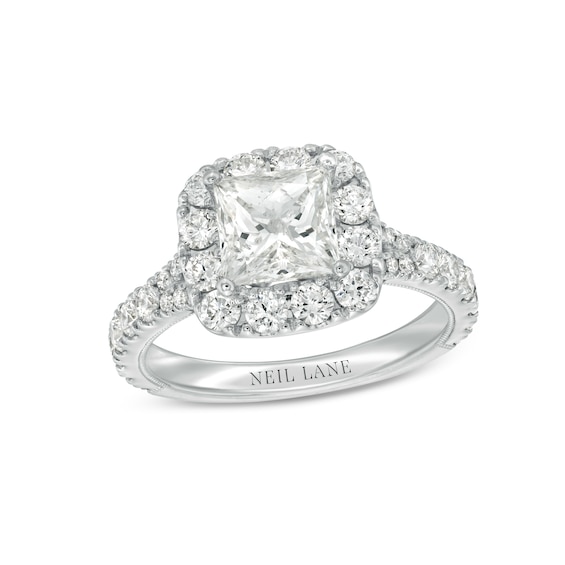 Previously Owned Neil Lane Diamond Engagement Ring 2-5/8 ct tw Princess/Round 14K White Gold