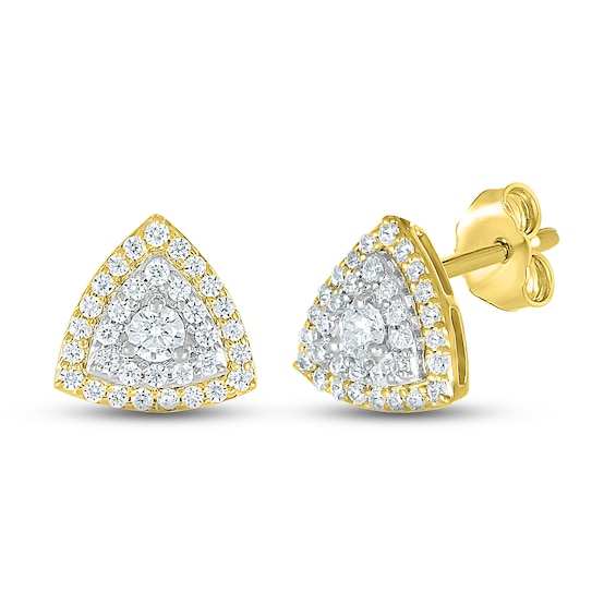 Previously Owned Diamond Stud Earrings 1/2 ct tw Round-cut 10K Yellow Gold