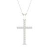 Thumbnail Image 1 of Previously Owned&nbsp;Diamond Cross Necklace 1/4 ct tw Round-Cut 10K White Gold 18"