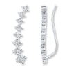 Thumbnail Image 1 of Previously Owned Diamond Earring Climbers 1/5 ct tw Sterling Silver