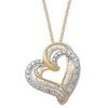 Thumbnail Image 1 of Previously Owned Diamond Heart Necklace 1 ct tw Round & Baguette 10K Yellow Gold 18"