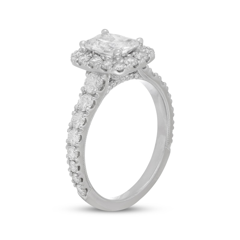 Previously Owned Neil Lane Diamond Engagement Ring 2-1/4 ct tw Radiant & Round 14K White Gold