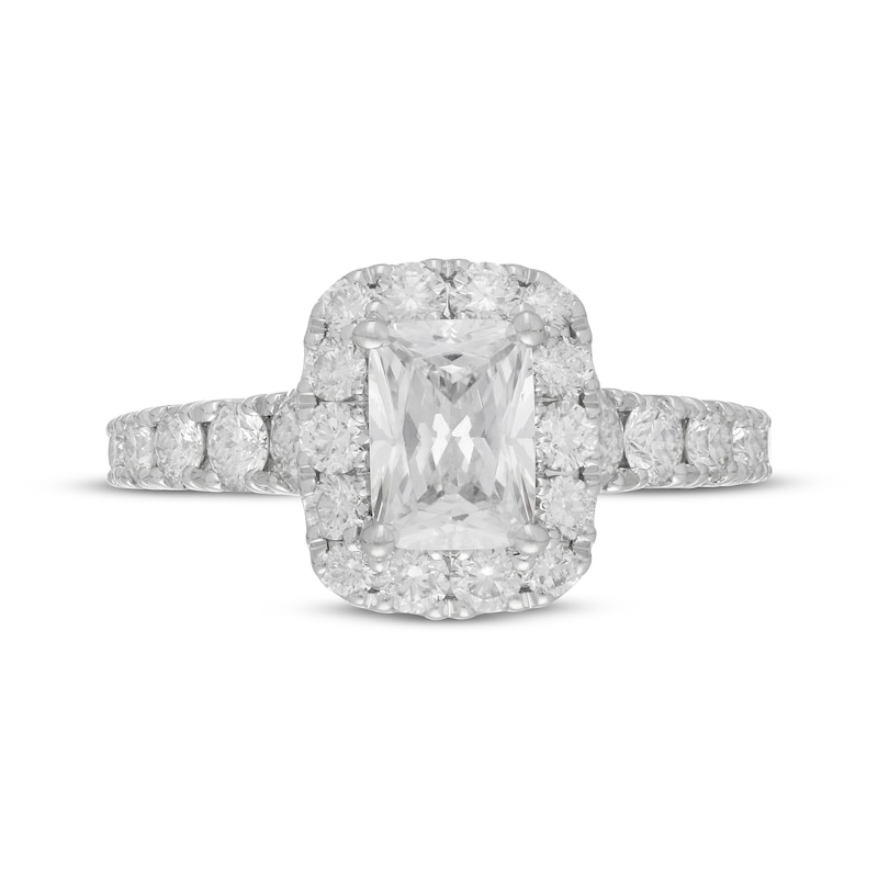 Previously Owned Neil Lane Diamond Engagement Ring 2-1/4 ct tw Radiant & Round 14K White Gold