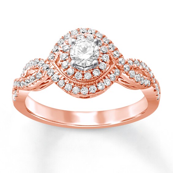 Previously Owned Diamond Engagement Ring 5/8 ct tw Round-cut 14K Rose Gold
