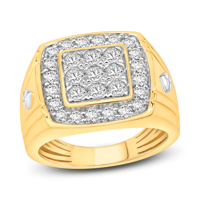 Main Image 1 of Previously Owned Men's Diamond Ring 1-1/2 ct tw Round-cut 10K Two-Tone Gold