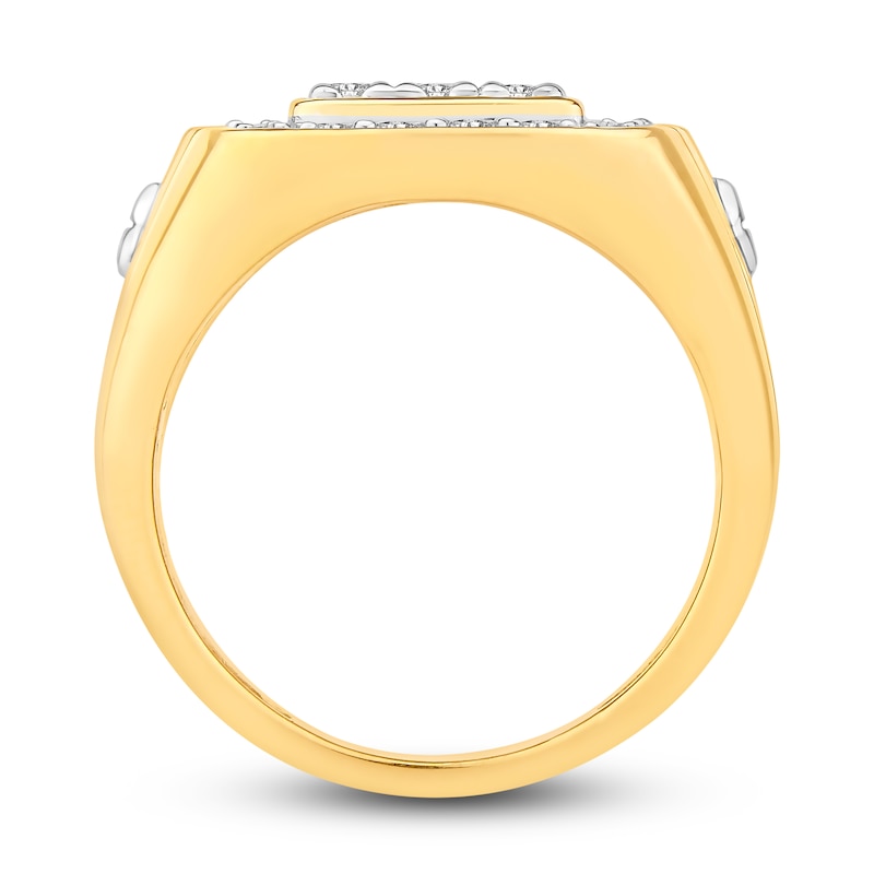 Main Image 2 of Previously Owned Men's Diamond Ring 1-1/2 ct tw Round-cut 10K Two-Tone Gold