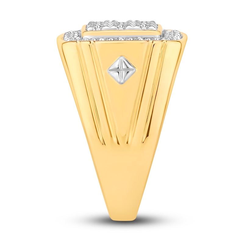 Main Image 3 of Previously Owned Men's Diamond Ring 1-1/2 ct tw Round-cut 10K Two-Tone Gold