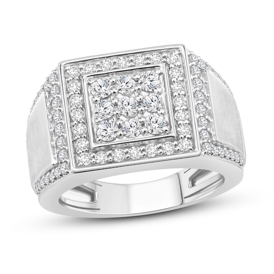 Previously Owned Men's Diamond Ring 1-1/2 ct tw Round-cut 10K White Gold