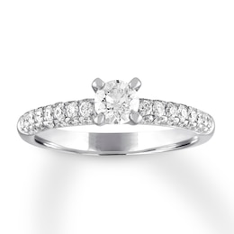 Previously Owned Diamond Engagement Ring 7/8 ct tw Round-cut 14K White Gold