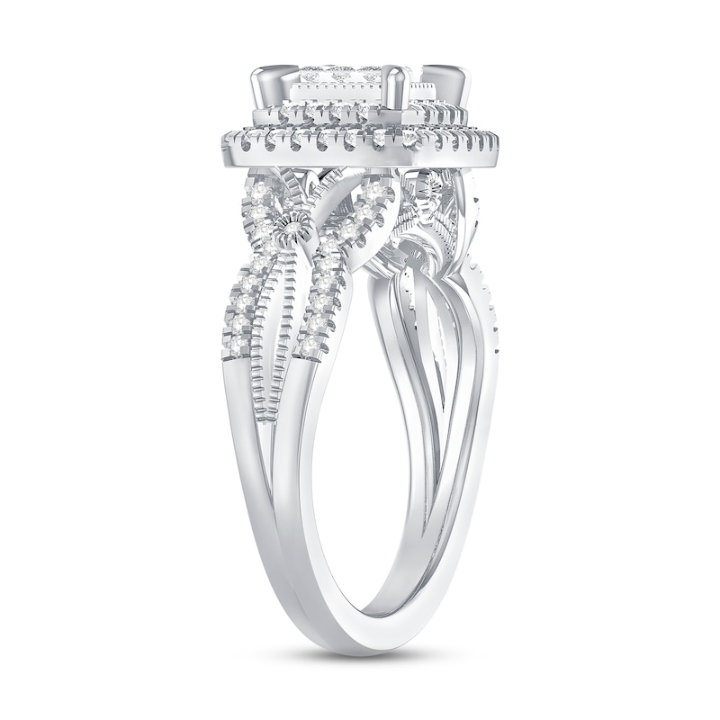 Main Image 2 of Previously Owned Diamond Engagement Ring 5/8 ct tw Princess & Round-cut 10K White Gold