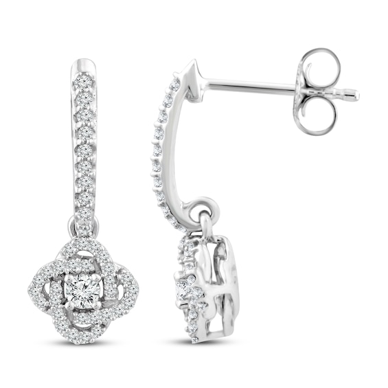 Previously Owned Center of Me Diamond Drop Earrings 1/3 ct tw 10K White Gold