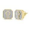Thumbnail Image 1 of Previously Owned Men's Diamond Cross Stud Earrings 1/4 ct tw Round-cut 10K Yellow Gold