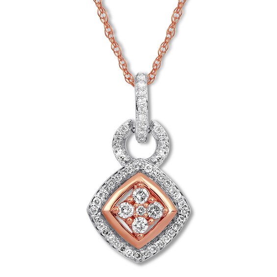 Previously Owned Diamond Necklace 1/5 ct tw 10K Rose Gold 18"