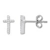 Thumbnail Image 1 of Previously Owned Petite Diamond Stud Cross Earrings 1/20 ct tw 10K White Gold