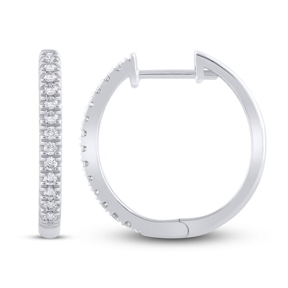 Previously Owned Diamond Hoop Earrings 1/4 ct tw 10K White Gold