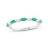 Thumbnail Image 1 of Previously Owned Emerald & Diamond Anniversary Ring 10K White Gold