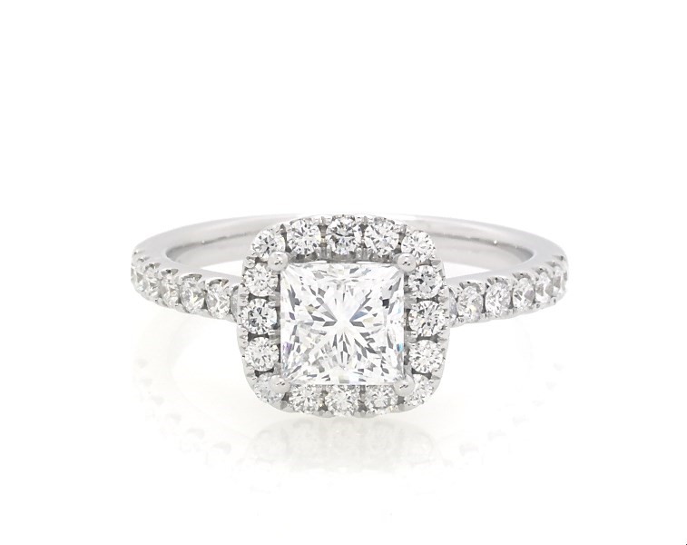 Thumbnail Image 1 of Previously Owned THE LEO Legacy Lab-Grown Diamond Princess-Cut Engagement Ring 1-3/8 ct tw 14K White Gold