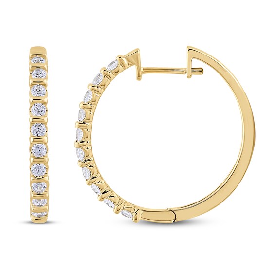 Previously Owned Diamond Hoop Earrings 1/2 ct tw 10K Yellow Gold