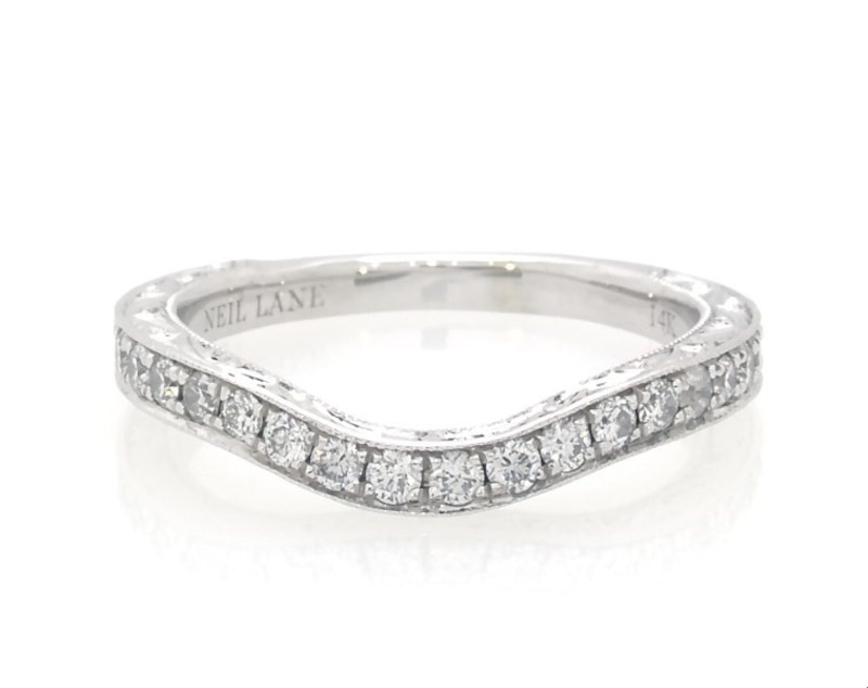 Main Image 1 of Previously Owned Neil Lane Diamond Contour Wedding Band 1/3 ct tw 14K White Gold Size 4.5