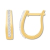 Thumbnail Image 1 of Previously Owned Diamond Hoop Earrings 1/4 ct tw Round-cut 10K Yellow Gold