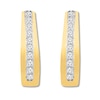 Thumbnail Image 2 of Previously Owned Diamond Hoop Earrings 1/4 ct tw Round-cut 10K Yellow Gold