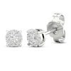 Thumbnail Image 1 of Previously Owned Diamond Halo Stud Earrings 1/10 ct tw Round-Cut 10K White Gold