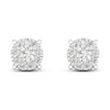 Thumbnail Image 2 of Previously Owned Diamond Halo Stud Earrings 1/10 ct tw Round-Cut 10K White Gold