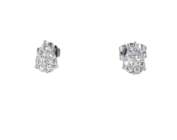 Previously Owned Multi-Diamond Pear-Shaped Stud Earrings 1/4 ct tw 10K White Gold