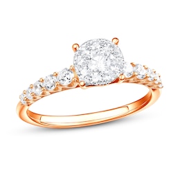 Previously Owned Multi-Diamond Engagement Ring 5/8 ct tw Round-cut 14K Rose Gold