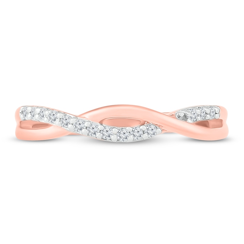 Main Image 2 of Previously Owned Diamond Stacking Ring 1/10 ct tw Round-cut 10K Rose Gold