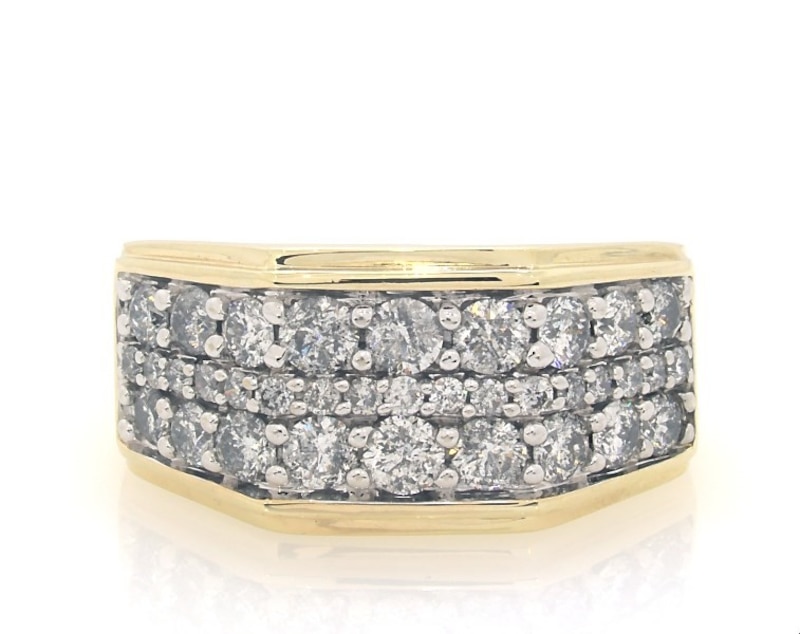 Main Image 1 of Previously Owned Men's Diamond Wedding Band 2 ct tw Round-cut 10K Yellow Gold