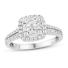 Thumbnail Image 1 of Previously Owned Diamond Engagement Ring 5/8 ct tw Round & Baguette-cut 14K White Gold