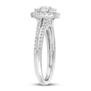 Thumbnail Image 2 of Previously Owned Diamond Engagement Ring 5/8 ct tw Round & Baguette-cut 14K White Gold