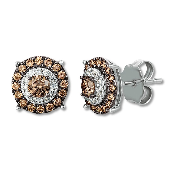 Previously Owned Le Vian Chocolate Diamond Stud Earrings 1/2 ct tw 14K Vanilla Gold