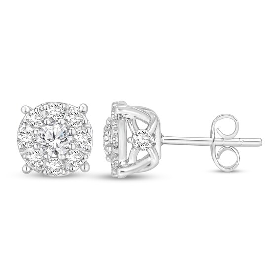 Previously Owned Diamond Stud Earrings 1-1/5 ct tw Round-cut 10K White Gold
