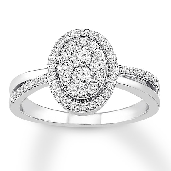Previously Owned Diamond Ring 1/2 ct tw Round-cut 10K White Gold