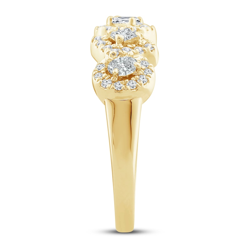Main Image 2 of Previously Owned Diamond Halo Ring 1/2 ct tw 10K Yellow Gold Size 5