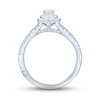 Thumbnail Image 3 of Previously Owned Monique Lhuillier Bliss Diamond Engagement Ring 3/4 ct tw Oval, Baguette & Round-cut 18K White Gold