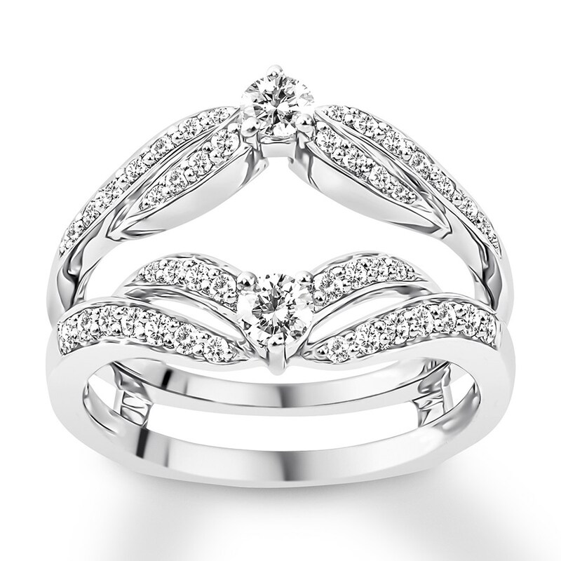 Main Image 1 of Previously Owned Diamond Enhancer Ring 5/8 ct tw Round-cut 14K White Gold