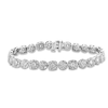 Thumbnail Image 0 of Previously Owned Baguette & Round-Cut Diamond Link Bracelet 4 ct tw 10K White Gold 7.25"