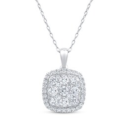 Previously Owned Diamond Necklace 1 ct tw 10K White Gold 18"