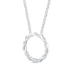 Thumbnail Image 2 of Previously Owned Circle of Gratitude Diamond Necklace 1/10 ct tw Sterling Silver 19&quot;