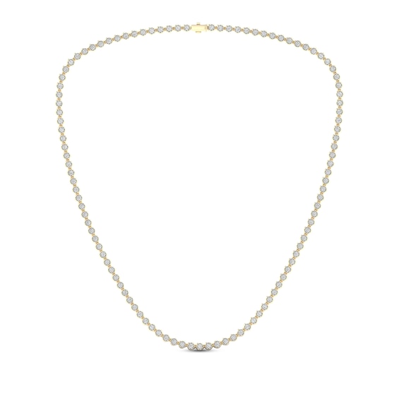 Previously Owned Men's Diamond Tennis Necklace 3 ct tw Round-cut 10K Yellow Gold 22"