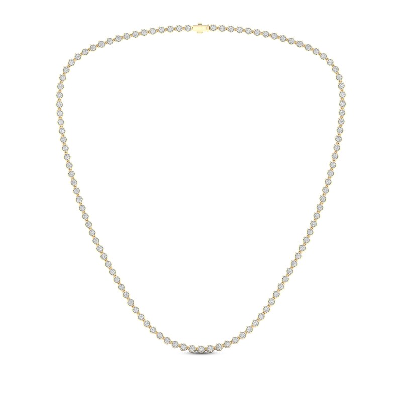 Main Image 1 of Previously Owned Men's Diamond Tennis Necklace 3 ct tw Round-cut 10K Yellow Gold 22&quot;