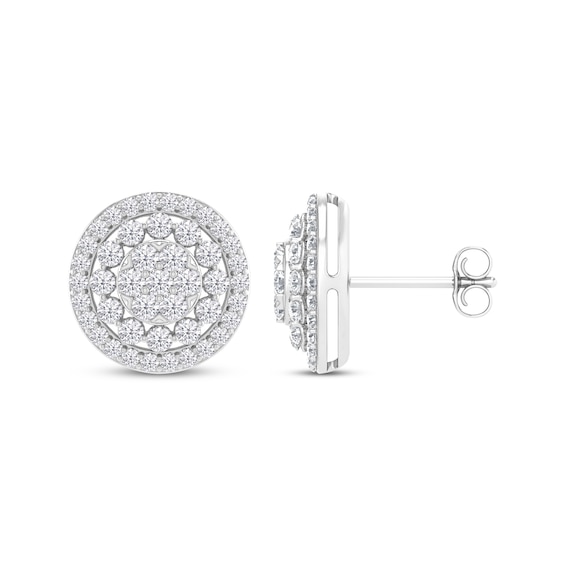 Previously Owned Diamond Stud Earrings 1 ct tw Round-Cut 10K White Gold
