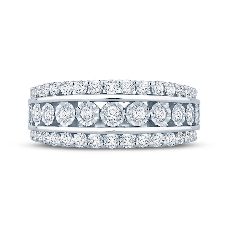 Main Image 3 of Previously Owned Diamond Anniversary Band 1 ct tw Round-cut 10K White Gold